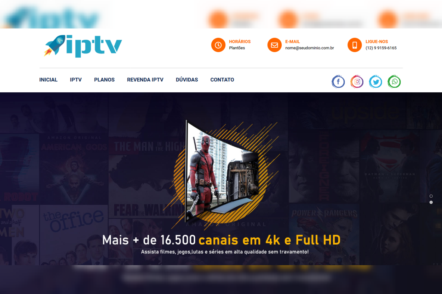 Site Admin para IPTV Responsivo