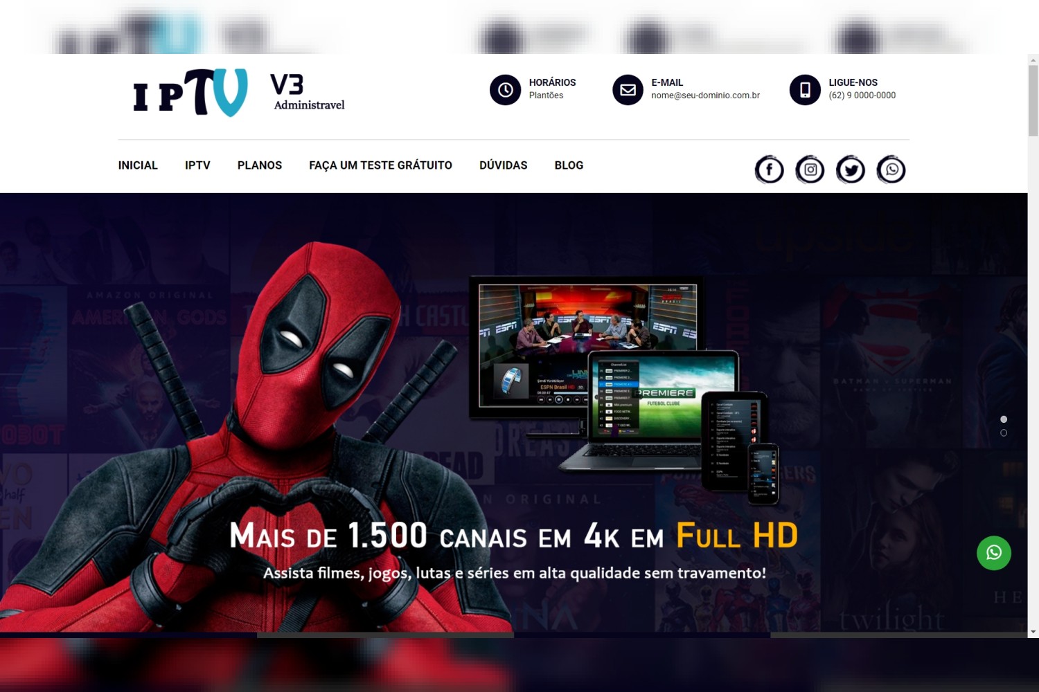 Site Admin para IPTV v3 Responsivo